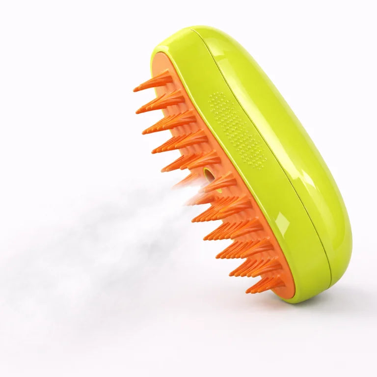 Brosse Vapeur 3 en 1 : Anti-poils, démêlage & massage