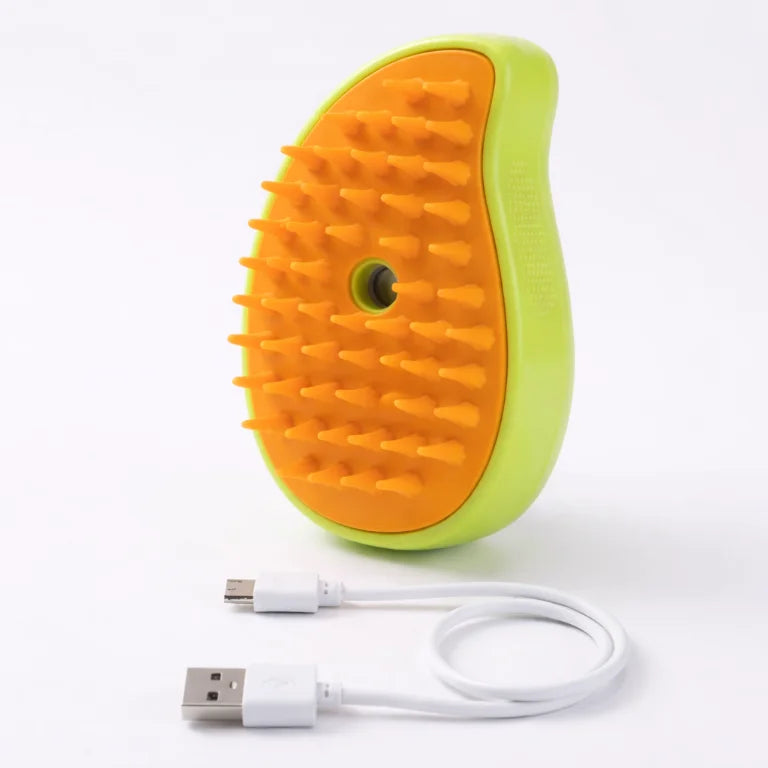 Brosse Vapeur 3 en 1 : Anti-poils, démêlage & massage